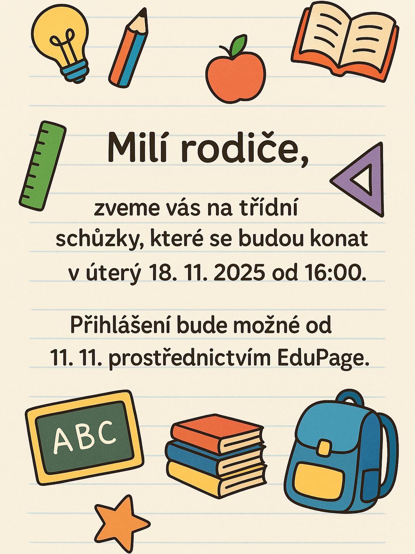 Pozvánka na třídní schůzky